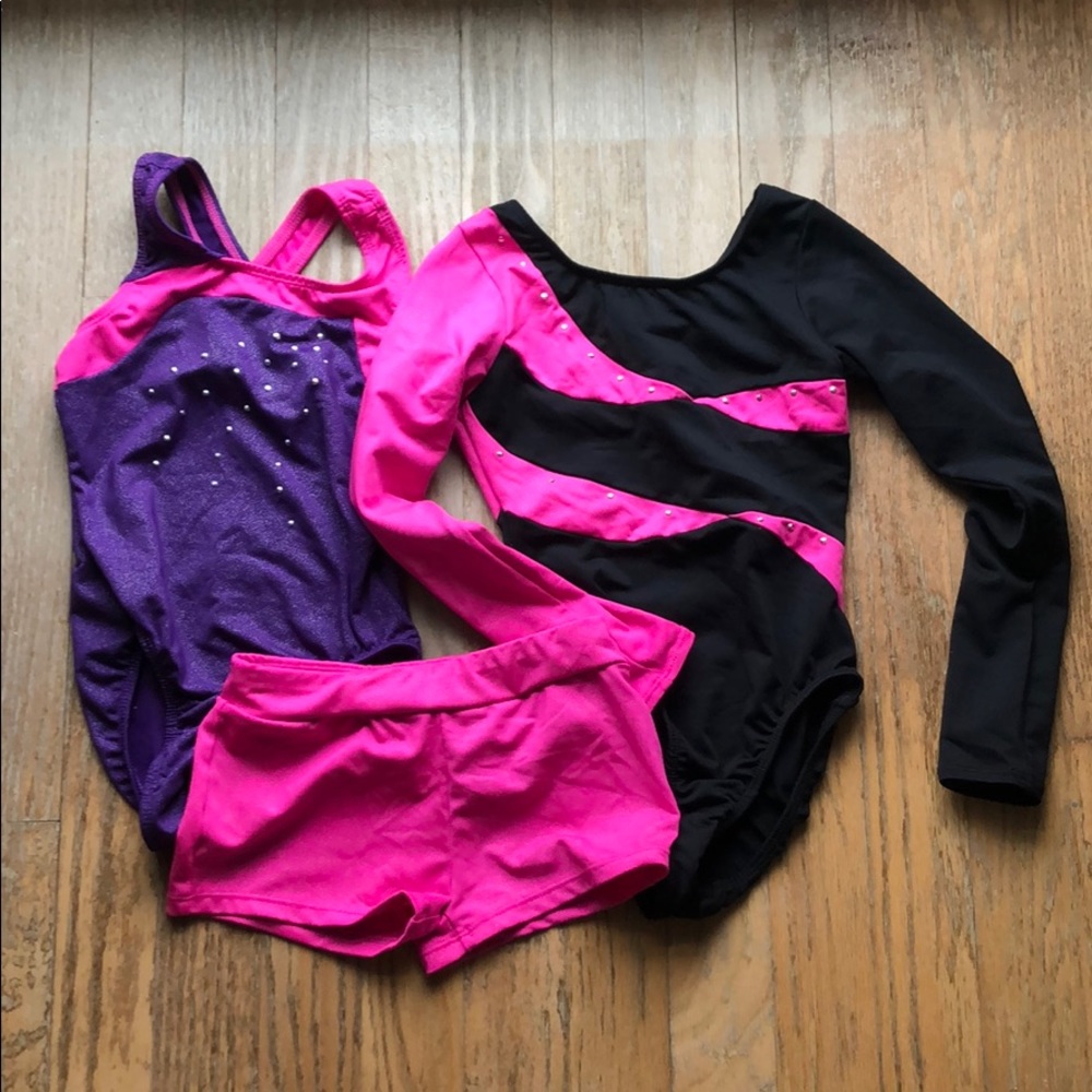 Girls Gymnastic Leotards Shorts Size 4/5 Danskin